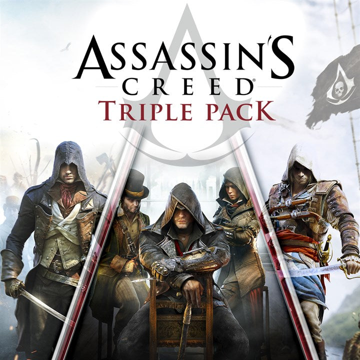 Pacote triplo de Assassin's Creed: Black Flag, Unity, Syndicate PlayStation